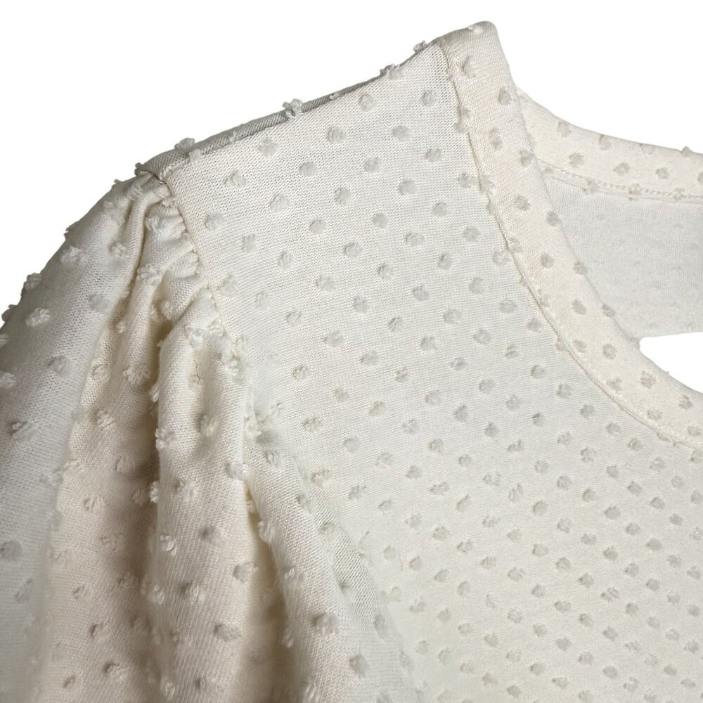 J. Crew Ivory Flutter-Sleeve Jersey T-shirt with Swiss Dot, 2X - Picture 5 of 8